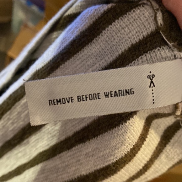 Madewell Striped Boat Neck Sweater XS | Shoulder Zip | Boxy Cotton Wool Knit - Picture 12 of 12